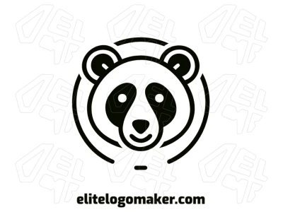 A flashy logo template featuring a panda bear combined with a circle, offering a simple yet striking design style.