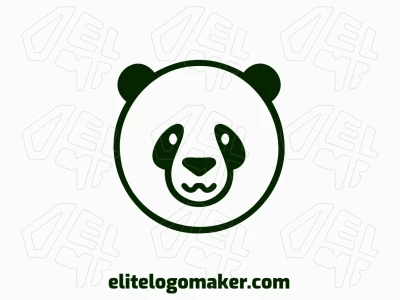 A graceful and creative minimalist vector logo template featuring a panda bear head in black, perfect for elegant branding.