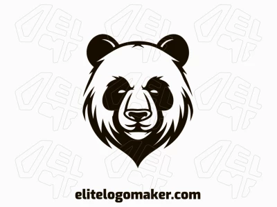 A customizable abstract panda bear head logo, designed in black, perfect for a flashy and unique brand identity.