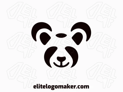 A simple, editable logo featuring a minimalist panda bear head, offering a cheap yet charming design solution.