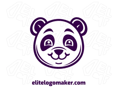 A company logo template featuring a panda bear with glowing eyes, offering a minimalist design style with a modern and striking appearance.