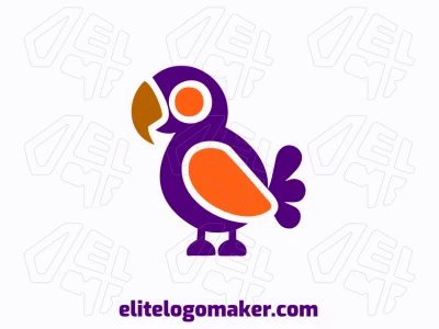 A childish logo maker featuring an original and customizable parakeet design, perfect for playful branding.