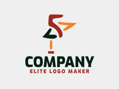 Creative logo in the shape of a pelican with memorable design and hand drawing style, the colors used are: black, yellow, brown.