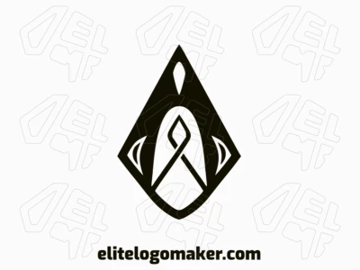 Ideal logo for different businesses in the shape of a penguin, with creative design and symmetric style.