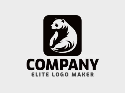 Modern logo in the shape of a pensive bear with professional design and abstract style.