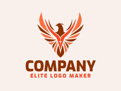 An abstract logo in the shape of a phoenix with vibrant colors of orange and red, evoking the idea of rebirth and strength.