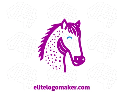 A pink horse with a customized design in the style of the initial letter creates a cheap yet unique and memorable logo.