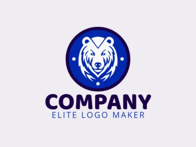 Radiating a cool aura, this circular logo showcases a majestic polar bear in shades of blue, white, and black. Ideal for brands that exude resilience and serenity.