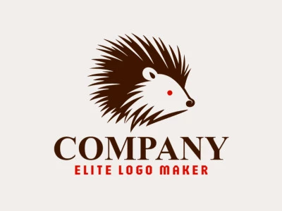 Professional logo in the shape of a porcupine head with an abstract style, the colors used were brown and red.