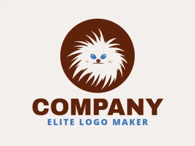 Logo template for sale in the shape of a porcupine, the colors used were blue and brown.