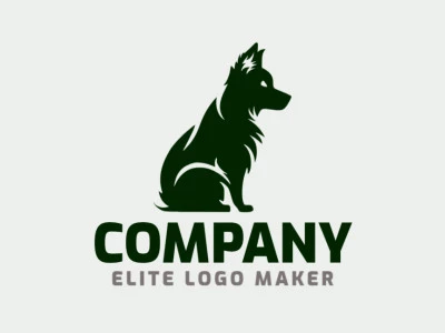 Professional logo in the shape of a puppy with an minimalist style, the color used was black.