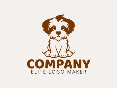 Professional logo in the shape of a puppy with creative design and childish style.