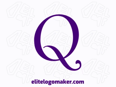 Appropriate initial letter logo design featuring a purple and minimalist letter 'Q', ideal for a sleek and professional brand identity.