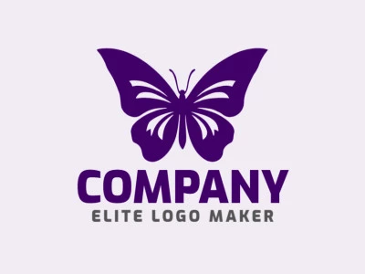 Create a memorable logo for your business in the shape of a purple butterfly with abstract style and creative design.