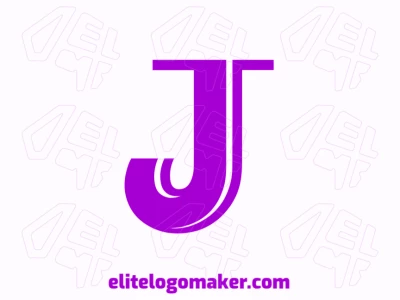 A beautiful minimalist logo featuring a purple letter 'J', designed with simplicity and elegance for a modern aesthetic.