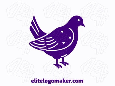 A dynamic animal logo design featuring a purple pigeon, offering a sleek and modern visual identity for creative branding.