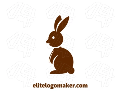 A rabbit watching in an animal style creates an eye-catching design with a focus on its detailed expression and stance.