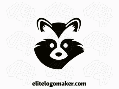 A minimalist raccoon logo in sleek black, epitomizing simplicity and the enigmatic charm of the night.