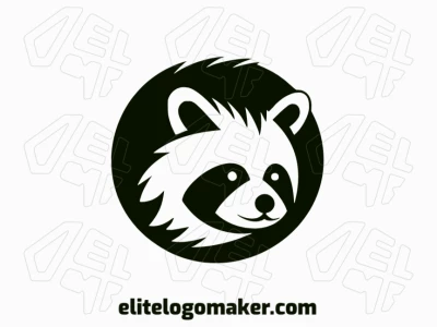 Professional logo in the shape of a raccoon with creative design and circular style.