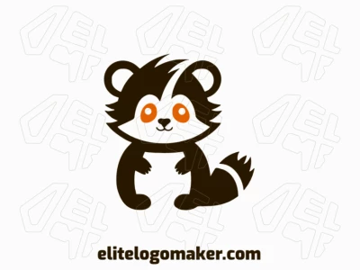 The mascot logo has solid shapes forming a raccoon with a refined black and dark orange design.