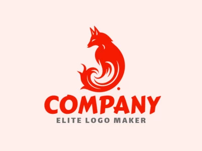 This abstract logo design features a beautiful red fox as its central element, exuding a sense of creativity, elegance, and refinement.