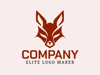 Professional logo in the shape of a red fox with an simple style, the color used was dark red.