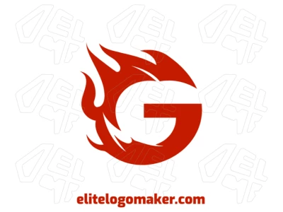 A customizable logo with a red letter "G" featuring an abstract design, offering flexibility and creativity in visual identity.