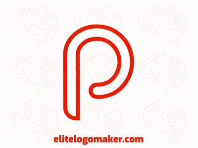 A luxurious online logo featuring the letter 'P' in red, crafted in a minimalist style to generate a refined, modern impression.