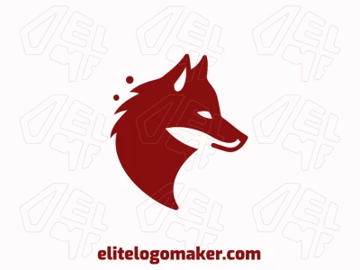 Dynamic and refined, the minimalist red wolf head logo showcases bold shapes and sleek lines, embodying strength and elegance.