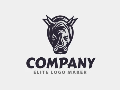 Embodying strength and resilience, this abstract logo showcases a rhino head in sleek shades of grey and black. Its bold design exudes power and determination, making it an ideal choice for brands that symbolize courage and leadership.