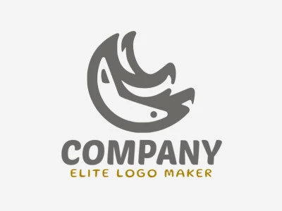 Creative logo in the shape of a rhino head with a refined design and minimalist style.