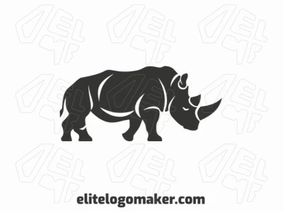 A dynamic mascot logo featuring a rhino in motion, ideal for a bold brand statement.
