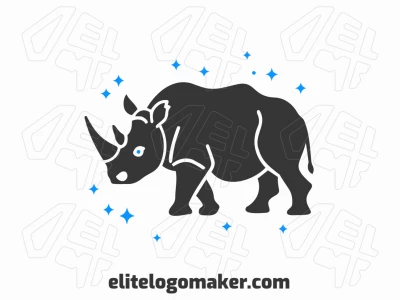 A unique minimalist logo showcasing a professional rhino design surrounded by subtle stars, perfect for modern and sleek branding.