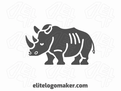 A professional and refined logo featuring a stylized rhinoceros shape, delivering an impactful yet affordable animal-themed design.