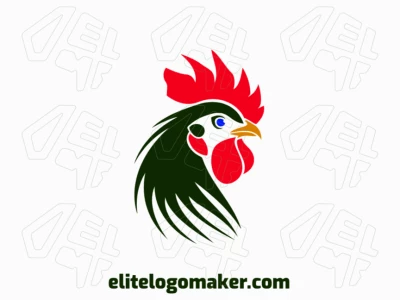 An abstract rendition of a rooster, capturing its essence in a bold and modern logo, perfect for a vibrant brand identity.