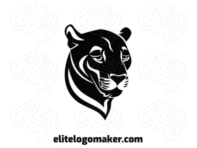 The sad panther design in an animal style is fully editable, offering great flexibility for customization.