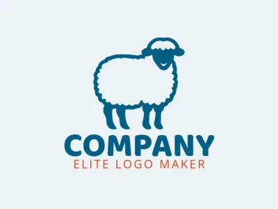 Creative logo in the shape of a sheep with a refined design and childish style.