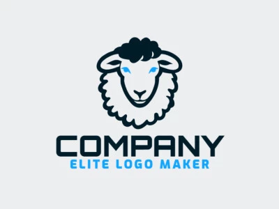 Logo with creative design, forming a sheep head with simple style and customizable colors.