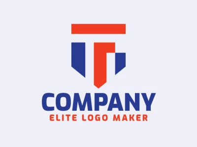 Customizable logo in the shape of a shield combined with a letter "F", with creative design and abstract style.