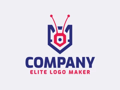 Abstract logo in the shape of a shield combined with an insect with creative design.