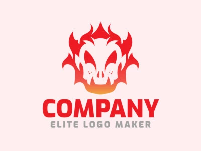 This logo is a bold and striking representation of a skull on fire, rendered in a gradient of intense orange and red hues. It's a powerful and unforgettable symbol.