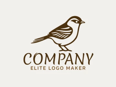 A unique abstract logo featuring a sparrow in brown shades. Let its design bring a fresh, modern look to your brand.