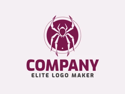 Customizable logo in the shape of a spider composed of a symmetric style and purple color.