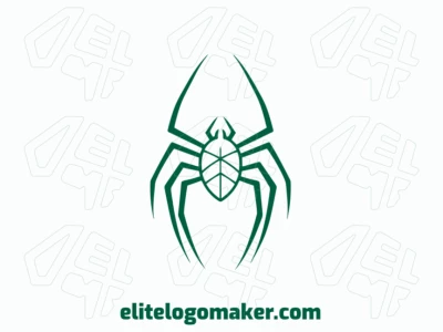 A striking logo featuring a symmetrically designed spider, exuding intrigue and elegance with its green hues, perfect for a captivating brand image.