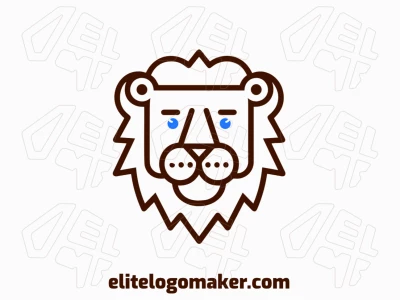 A refined and unique square lion logo with clean lines, presenting a bold yet sophisticated animal shape ideal for impactful branding.