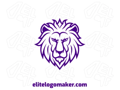 Creative logo featuring a strong lion in a symmetrical and editable design, combining power and precision.