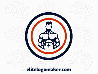Modern logo in the shape of a strong man with professional design and symmetric style.