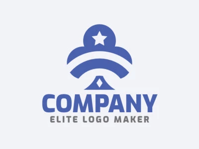 Logo in the shape of a suit of clubs combined with a star, with a blue color, this logo is ideal for different business areas.