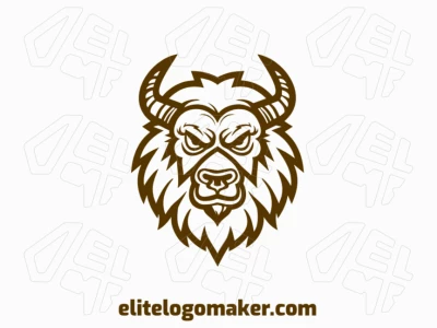 A Taurus head with large horns and brown color in an illustrative style, offering a powerful representation of strength and resilience.