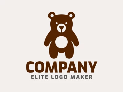 A symmetric logo featuring a teddy bear in brown, capturing warmth and friendliness, ideal for brands aiming for a charming and approachable identity.